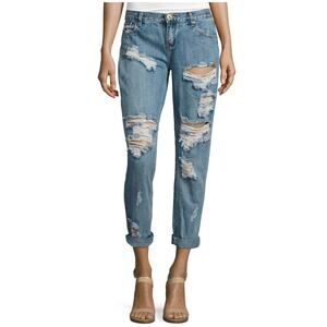 One by One Teaspoon Awesome Baggies Cobain Destroyed Boyfriend Jeans Size 28